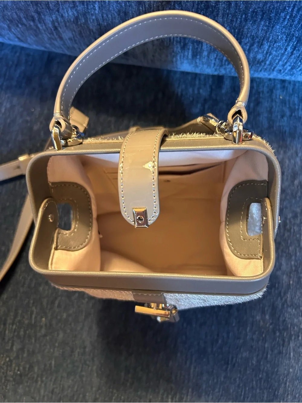 kate spade New York Remedy Metallic Silver Mini Top-Handle Crossbody Bag